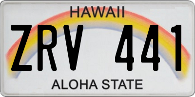 HI license plate ZRV441