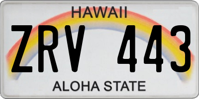 HI license plate ZRV443