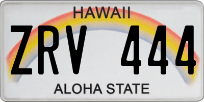 HI license plate ZRV444