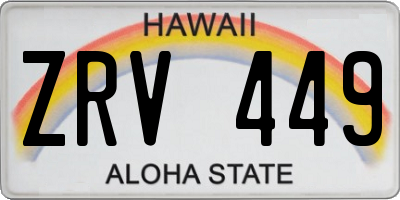 HI license plate ZRV449