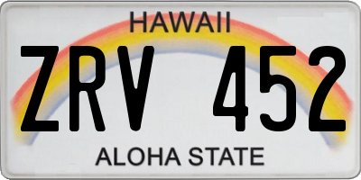 HI license plate ZRV452