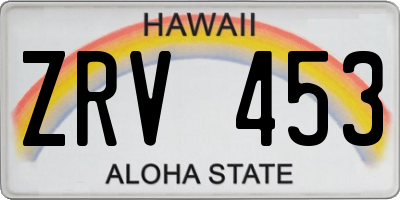 HI license plate ZRV453