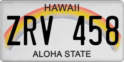 HI license plate ZRV458