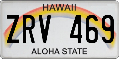 HI license plate ZRV469