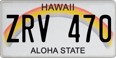 HI license plate ZRV470