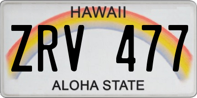 HI license plate ZRV477