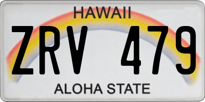 HI license plate ZRV479
