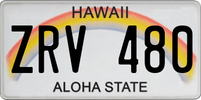 HI license plate ZRV480