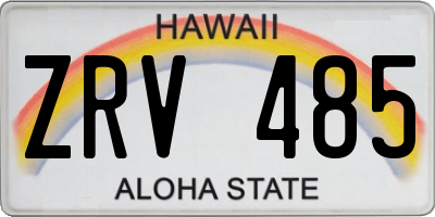 HI license plate ZRV485