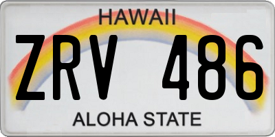 HI license plate ZRV486