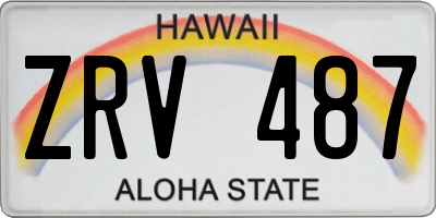 HI license plate ZRV487