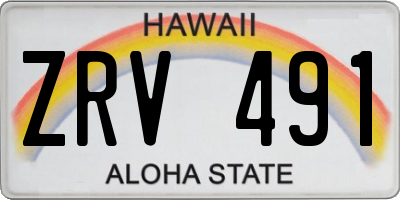 HI license plate ZRV491