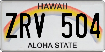 HI license plate ZRV504