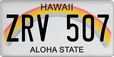 HI license plate ZRV507
