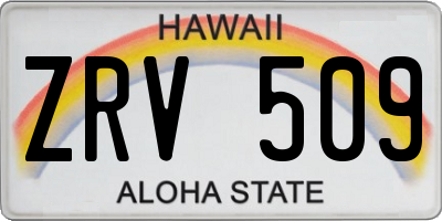 HI license plate ZRV509