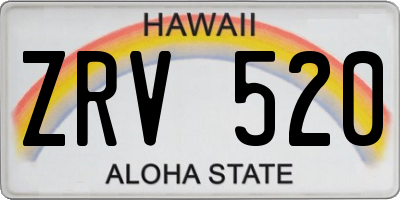 HI license plate ZRV520