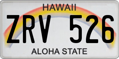 HI license plate ZRV526