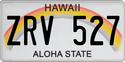 HI license plate ZRV527