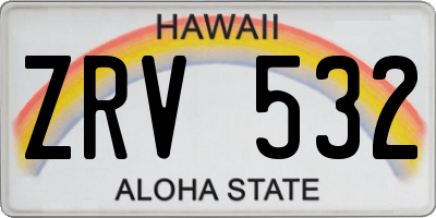 HI license plate ZRV532