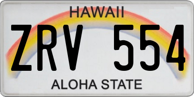 HI license plate ZRV554