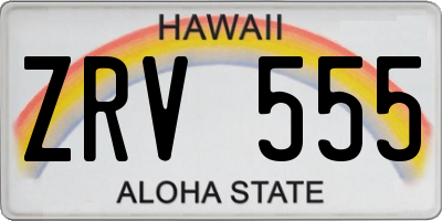 HI license plate ZRV555