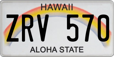 HI license plate ZRV570