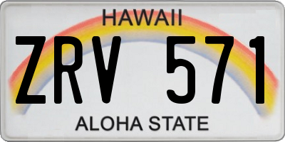 HI license plate ZRV571