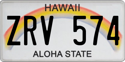 HI license plate ZRV574