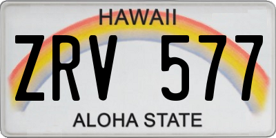 HI license plate ZRV577