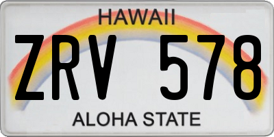 HI license plate ZRV578