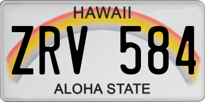 HI license plate ZRV584