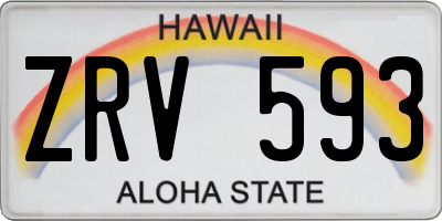 HI license plate ZRV593