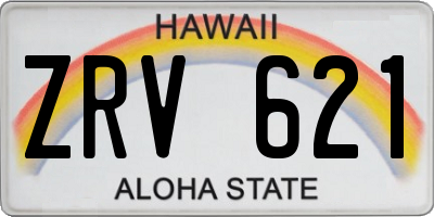 HI license plate ZRV621