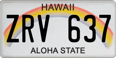 HI license plate ZRV637