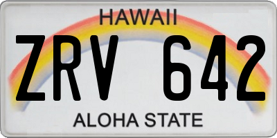 HI license plate ZRV642