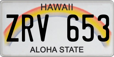 HI license plate ZRV653