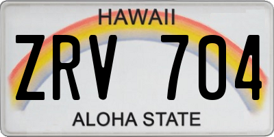 HI license plate ZRV704
