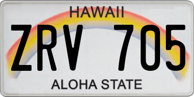 HI license plate ZRV705