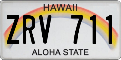 HI license plate ZRV711