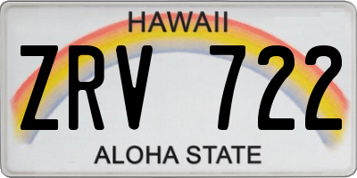 HI license plate ZRV722