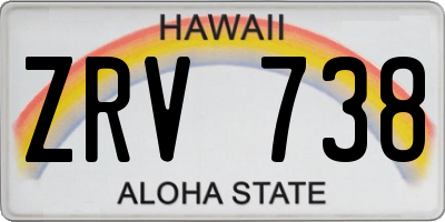 HI license plate ZRV738