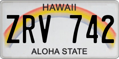 HI license plate ZRV742