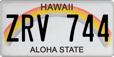 HI license plate ZRV744