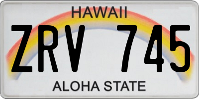 HI license plate ZRV745
