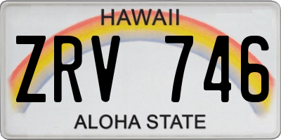 HI license plate ZRV746