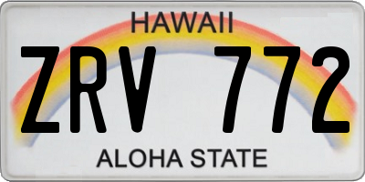 HI license plate ZRV772
