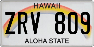HI license plate ZRV809