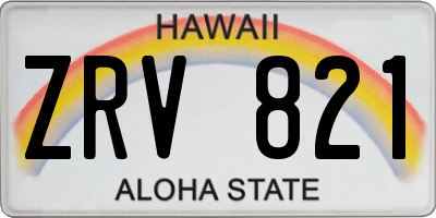 HI license plate ZRV821