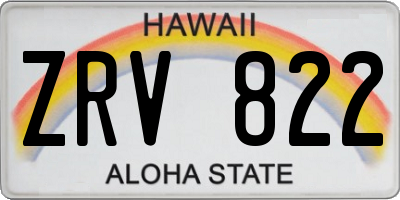 HI license plate ZRV822