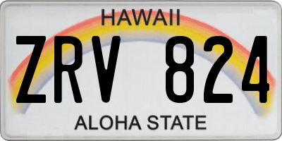 HI license plate ZRV824